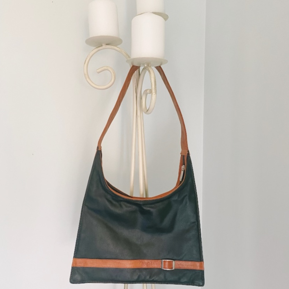 ASHLIN BRAND NEW *LEATHER TOTE -TAN  & CHOCO BROWN